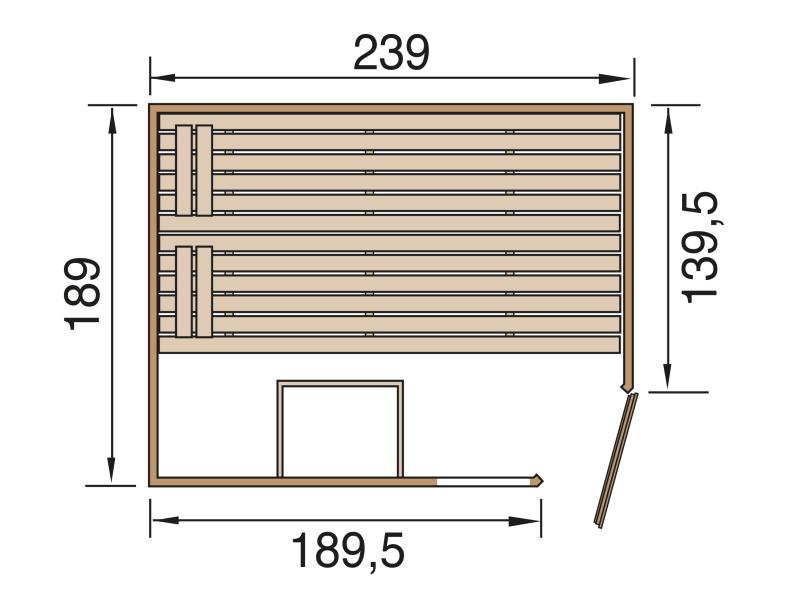 Weka Massivholzsauna 38 mm Valida Eck 3 GTF