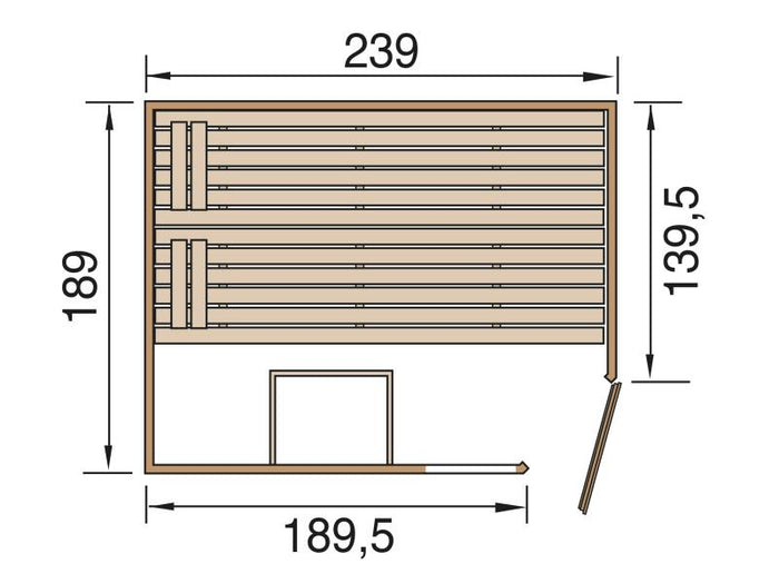 Weka Massivholzsauna 38 mm Valida Eck 3 GTF