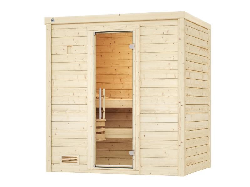 Weka Massivholzsauna Bergen 1 GT, inkl. 5,4 Ofen Kompakt integr. Steuerung