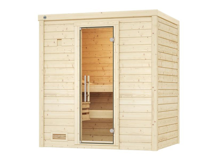 Weka Massivholzsauna Bergen 1 GT, inkl. 5,4 Ofen Kompakt integr. Steuerung