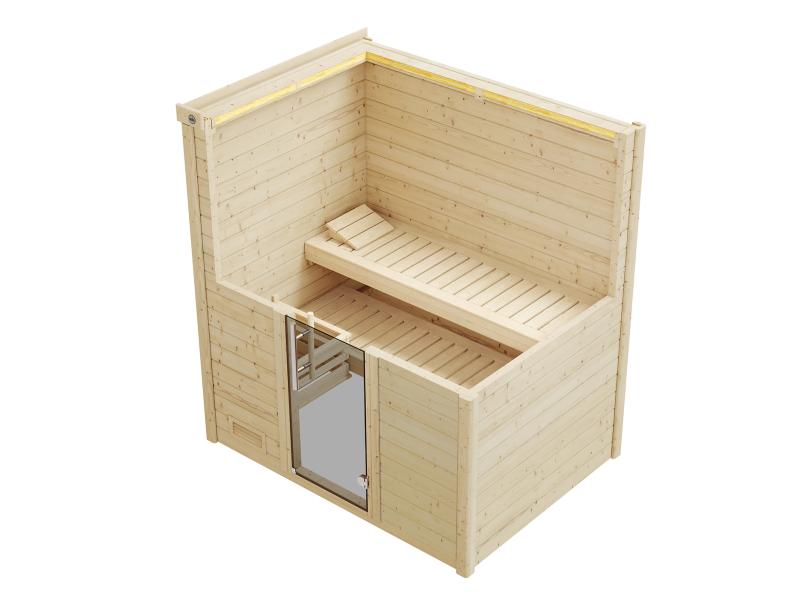 Weka Massivholzsauna Bergen 1 GT, inkl. 5,4 Ofen Kompakt integr. Steuerung