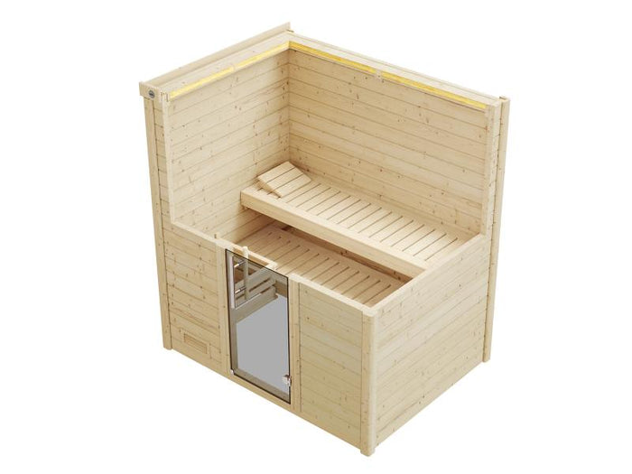 Weka Massivholzsauna Bergen 1 GT, inkl. 5,4 Ofen Kompakt integr. Steuerung