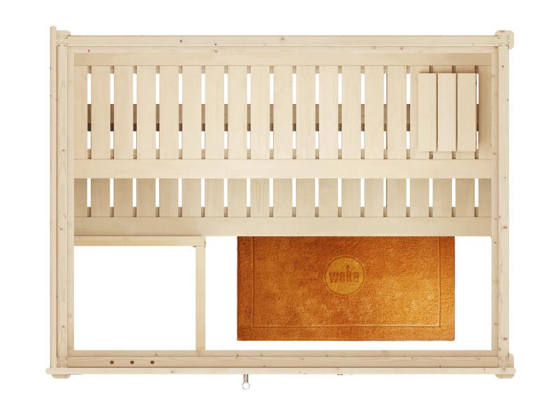 Weka Massivholzsauna Bergen 1 GTF, inkl. 5,4 Ofen Kompakt integr. Steuerung und bodentiefes Fenster