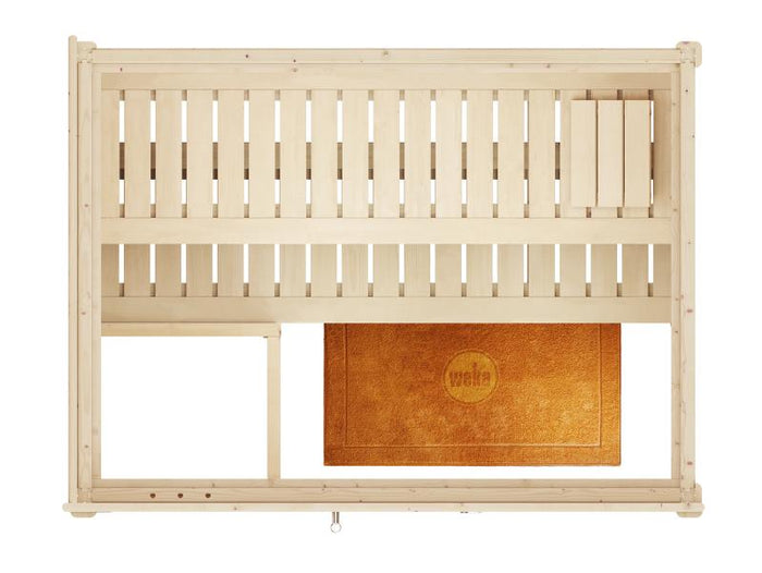 Weka Massivholzsauna Bergen 1 GTF, inkl. 5,4 Ofen Kompakt integr. Steuerung und bodentiefes Fenster