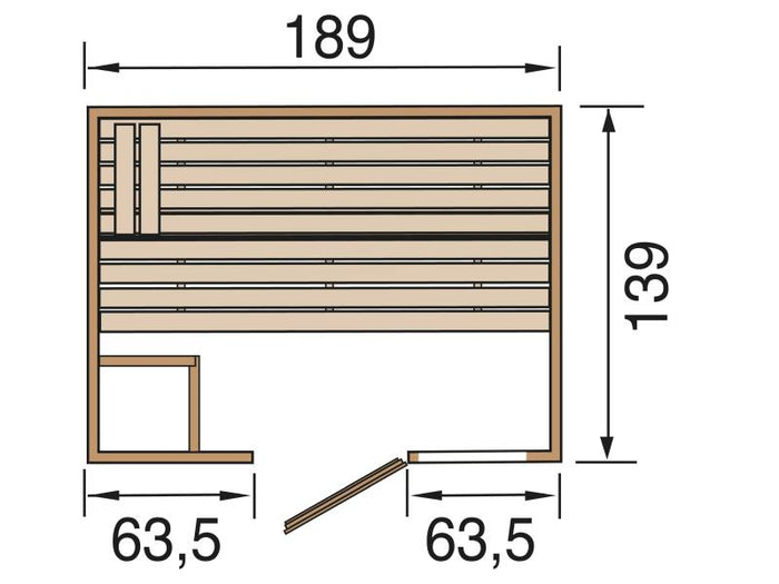 Weka Massivholzsauna Valida 2 GTF, inkl. 4,5 Ofen digitale Steuerung (OS), mit Fenster