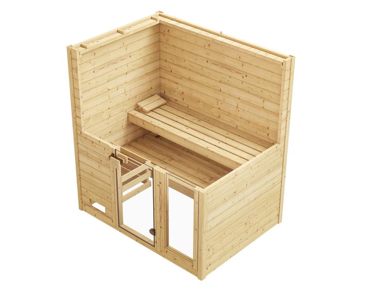 Weka Massivholzsauna Valida 2 GTF, inkl. 4,5 Ofen digitale Steuerung (OS), mit Fenster