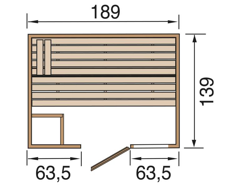 Weka Massivholzsauna Valida 2 GTF, inkl. 4,5 Bioofen digitale Steuerung (BioS), mit Fenster