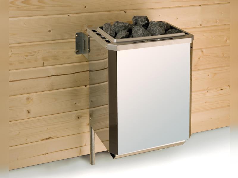 Weka Massivholzsauna Valida 4 GTF, inkl. 7,5 kW Ofen digitale Steuerng (OS), Ganzglastür und Fenster