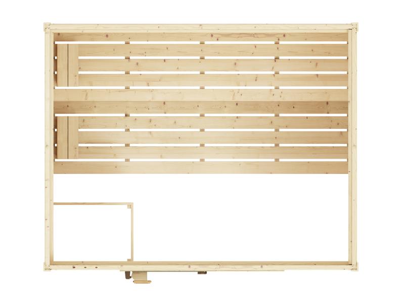 Weka Massivholzsauna Valida 4 GTF, inkl. 7,5 kW Ofen digitale Steuerng (OS), Ganzglastür und Fenster