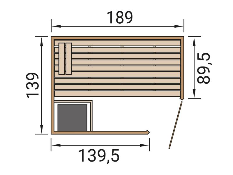 Weka Massivholzsauna Valida Eck 1 GT, inkl. 4,5 kW Ofen digitale Steuerung (OS)