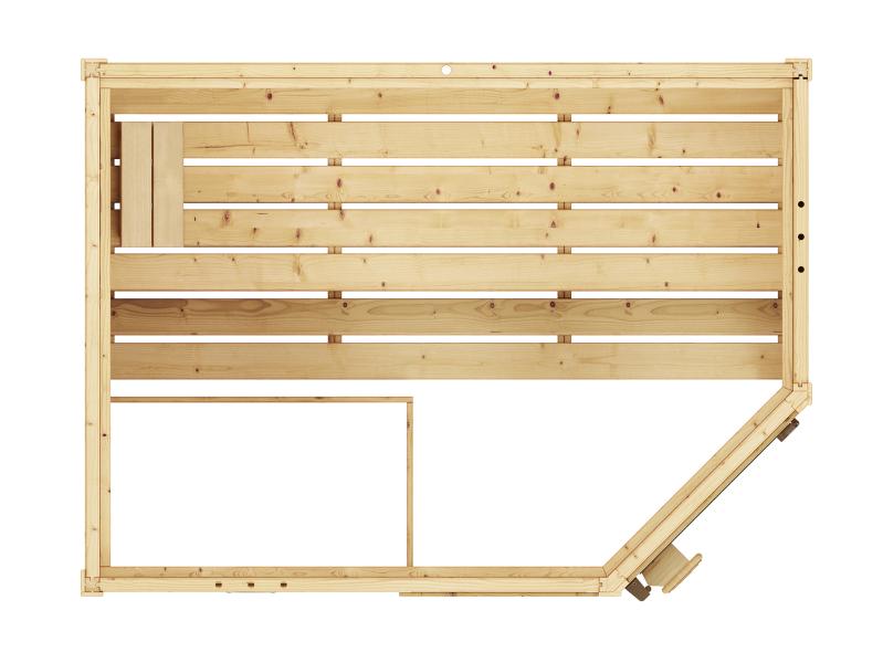 Weka Massivholzsauna Valida Eck 1 GTF, inkl. 7,5 kW Ofen digitale Steuerung (OS), mit Ganzglastür un