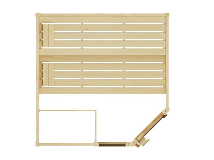 Weka Massivholzsauna Valida Eck 1,8 GTF, inkl. 4,5 kW Ofen mit digitaler Steuerung, mit Ganzglastür