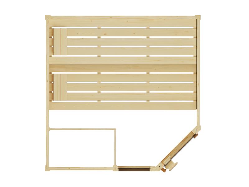 Weka Massivholzsauna Valida Eck 1,8 GTF, inkl. 5,4 kW Ofen Kompakt integr. Steuerung, mit Ganzglastü