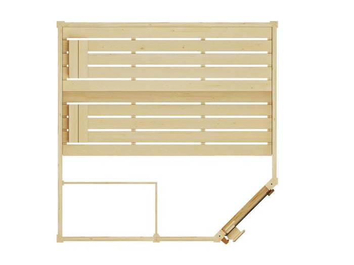 Weka Massivholzsauna Valida Eck 2 GT, inkl. 7,5 kW Ofen mit digitaler Steuerung (OS), Ganzglastür