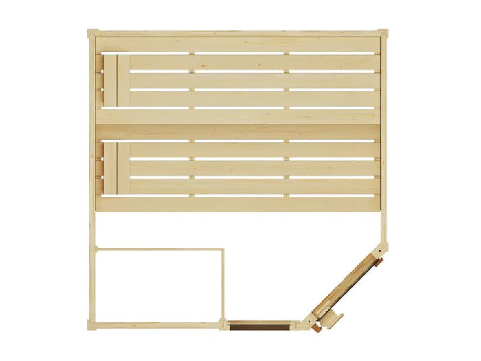 Weka Massivholzsauna Valida Eck 2 GTF, inkl. 7,5 kW Bioofen mit digitaler Steuerung (BioS), Ganzglas