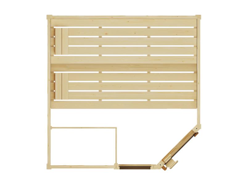 Weka Massivholzsauna Valida Eck 2 GTF, inkl. 9 kW Ofen Kompakt integr. Steuerung, Ganzglastür und Fe