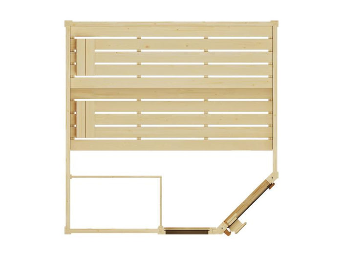 Weka Massivholzsauna Valida Eck 2 GTF, inkl. 9 kW Ofen Kompakt integr. Steuerung, Ganzglastür und Fe