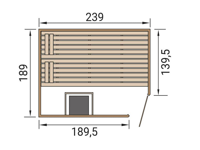 Weka Massivholzsauna Valida Eck 3 GT, inkl. 9 kW Ofen mit digitaler Steuerung (OS), Ganzglastür