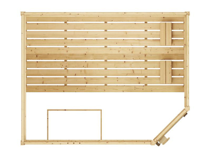 Weka Massivholzsauna Valida Eck 3 GT, inkl. 9 kW Ofen mit digitaler Steuerung (OS), Ganzglastür