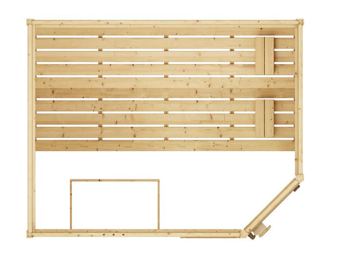 Weka Massivholzsauna Valida Eck 3 GTF, inkl. 7,5 kW Ofen mit digitaler Steuerung (OS), Ganzglastür u