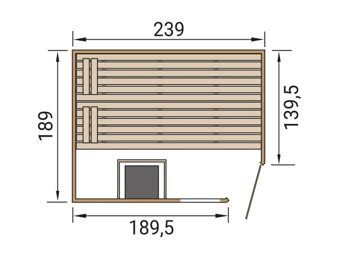 Weka Massivholzsauna Valida Eck 3 GTF, inkl. 9 kW Ofen mit digitaler Steuerung (OS), Ganzglastür und