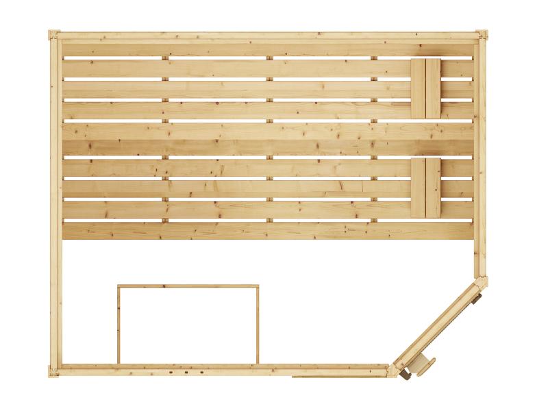 Weka Massivholzsauna Valida Eck 3 GTF, inkl. 7,5 kW Bioofen mit digitaler Steuerung (BioS), Ganzglas