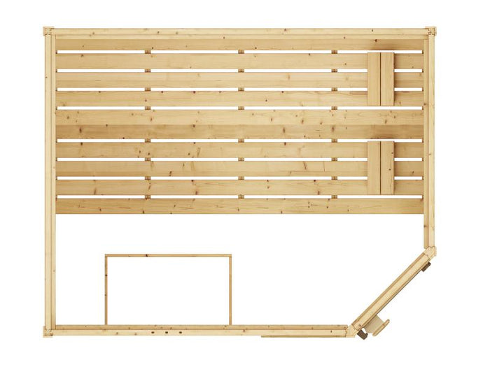 Weka Massivholzsauna Valida Eck 3 GTF, inkl. 7,5 kW Bioofen mit digitaler Steuerung (BioS), Ganzglas