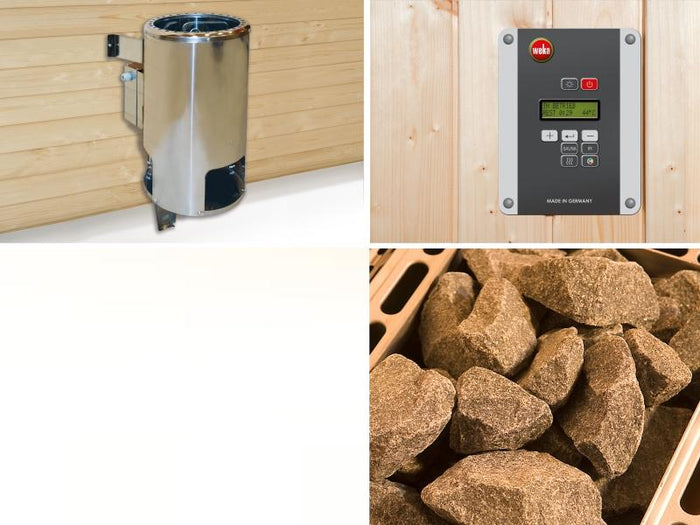 Weka Ofenset 1 - 3,6 kW ext. Steuerung, Steinen