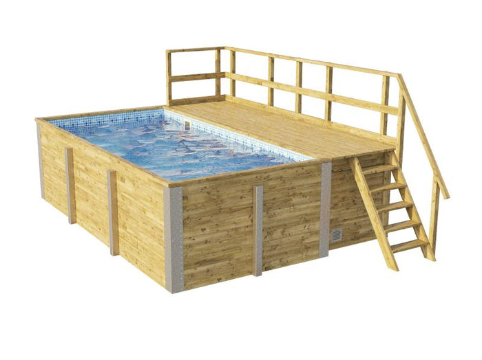 Weka Pool 595 Gr. 1 Folie blau/mosaic inkl. Sandfilteranlage und Technikraum