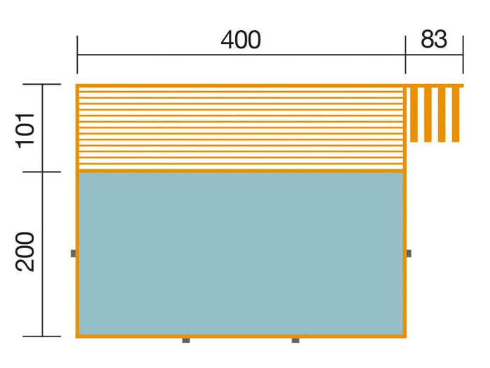 Weka Pool 595 Gr. 1 Folie hellgrau  inkl. Sandfilteranlage und Technikraum