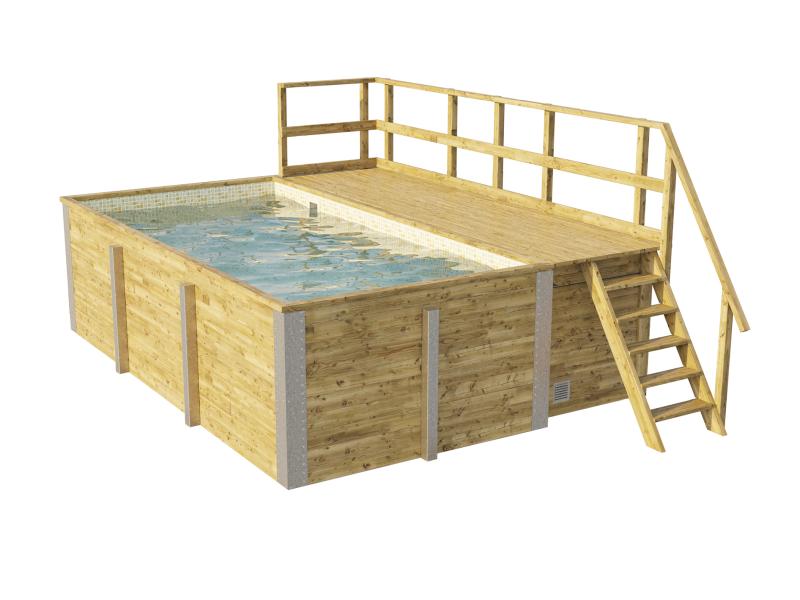 Weka Pool 595 Gr. 1 Folie sand/mosaic inkl. Sandfilteranlage und Technikraum