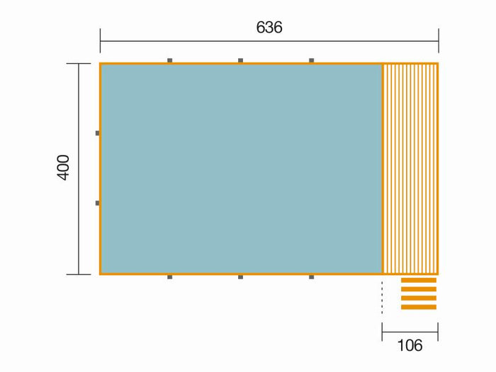 Weka Pool 595 Gr. 2 Folie blau  inkl. Sandfilteranlage und Technikraum