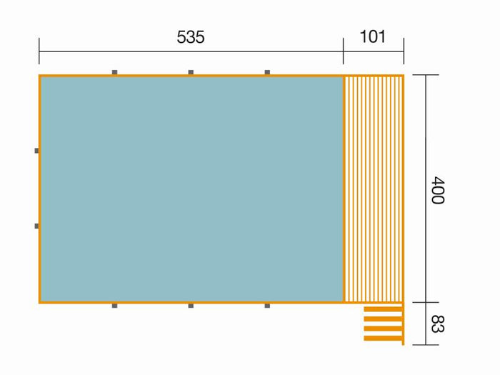 Weka Pool 595 Gr. 2 Folie hellgrau  inkl. Sandfilteranlage und Technikraum