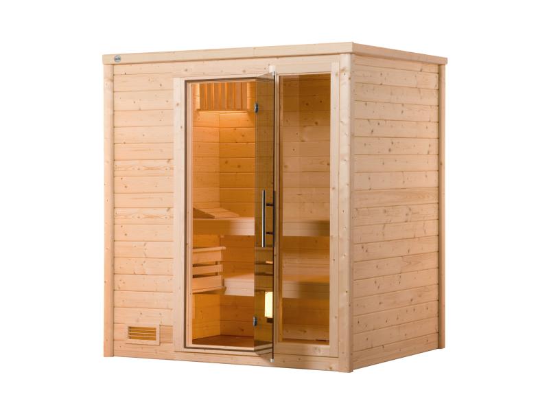 Weka Premium-Massivholzsauna 45 mm Bergen 1 GTF