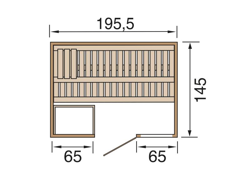 Weka Premium-Massivholzsauna 45 mm Bergen 1 GTF