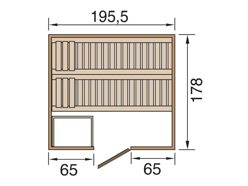 Weka Premium-Massivholzsauna 45 mm Bergen 1,8 HT
