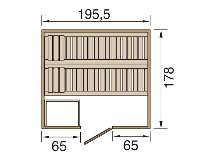 Weka Premium-Massivholzsauna 45 mm Bergen 1,8 HT
