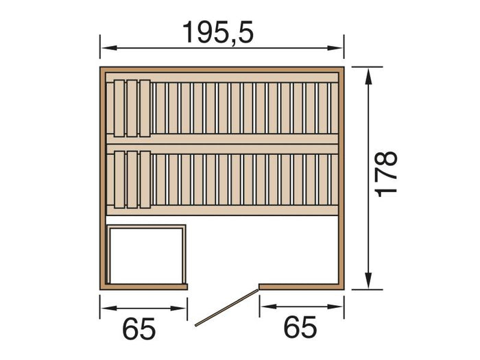 Weka Premium-Massivholzsauna 45 mm Bergen 1,8 GT