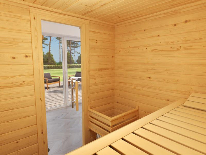 Weka Premium-Massivholzsauna 45 mm Bergen 1,8 GT