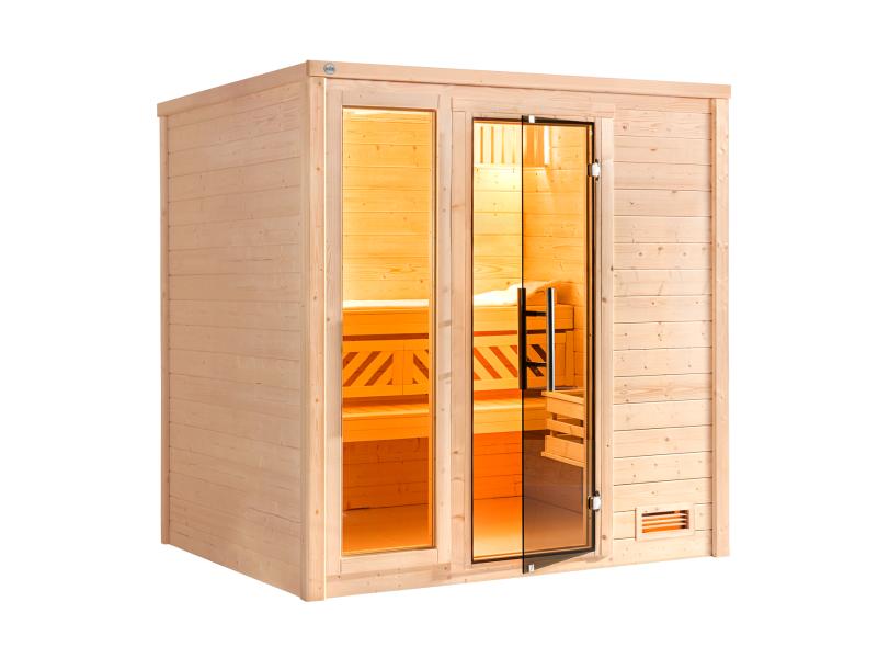 Weka Premium-Massivholzsauna 45 mm Bergen 1,8 GTF