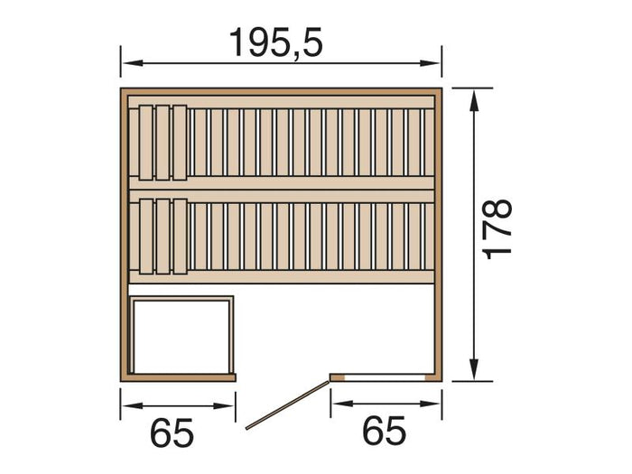 Weka Premium-Massivholzsauna 45 mm Bergen 1,8 GTF