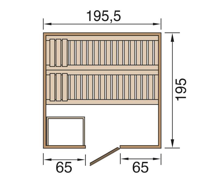 Weka Premium-Massivholzsauna 45 mm Bergen 2 HT ohne Ofen
