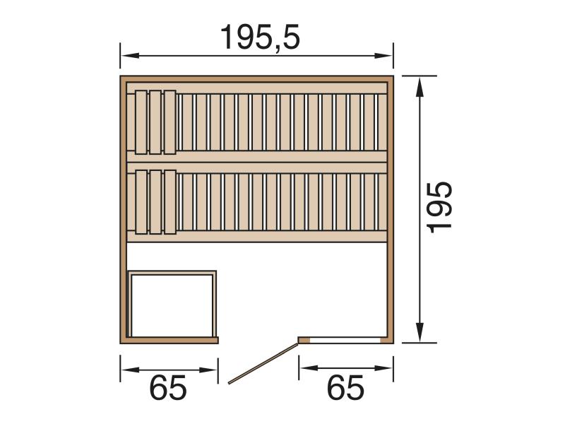 Weka Premium-Massivholzsauna 45 mm Bergen 2 GTF, natur