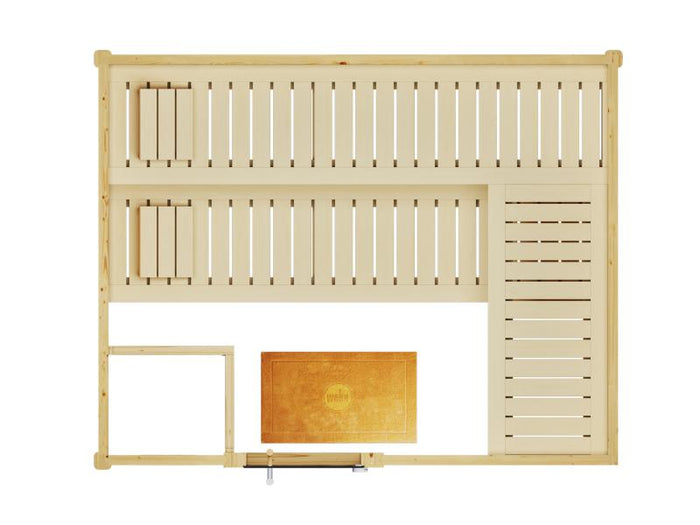 Weka Premium-Massivholzsauna 45 mm Bergen 3 GT, natur