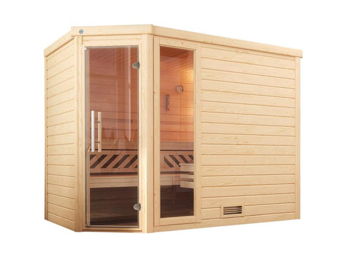 Weka Premium-Massivholzsauna 45 mm Turku 3 GTF ohne Ofen
