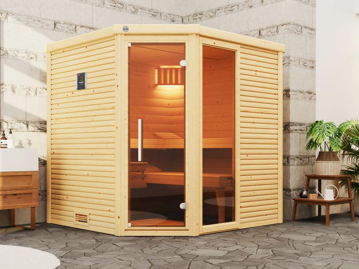 Weka Premium Massivholzsauna Cubilis 2 GTF - inklusive Montage und Lieferung