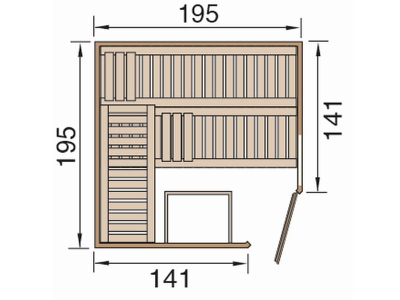 Weka Premium Massivholzsauna Cubilis 2 GTF - inklusive Montage und Lieferung