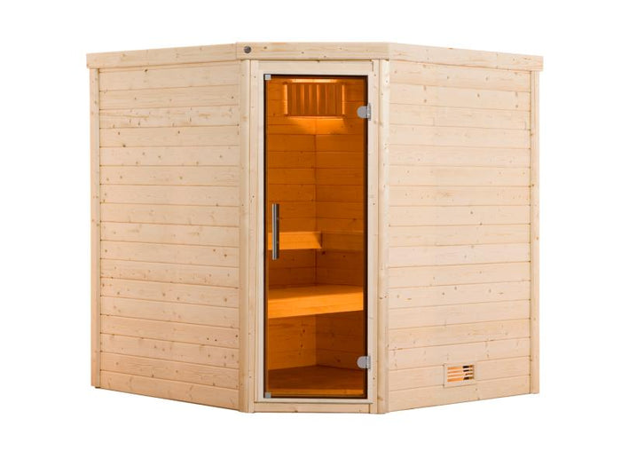 Weka Premium-Massivholzsauna Turku 1 GT Sparset 1 inkl. 7,5 kW Sauna-Ofen