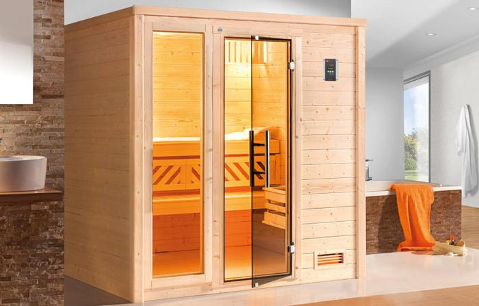 Weka Sauna Bergen Gr. 1,8 GTF, inkl. 5,4 Ofen Kompakt integr. Steuerung, mit Fenster
