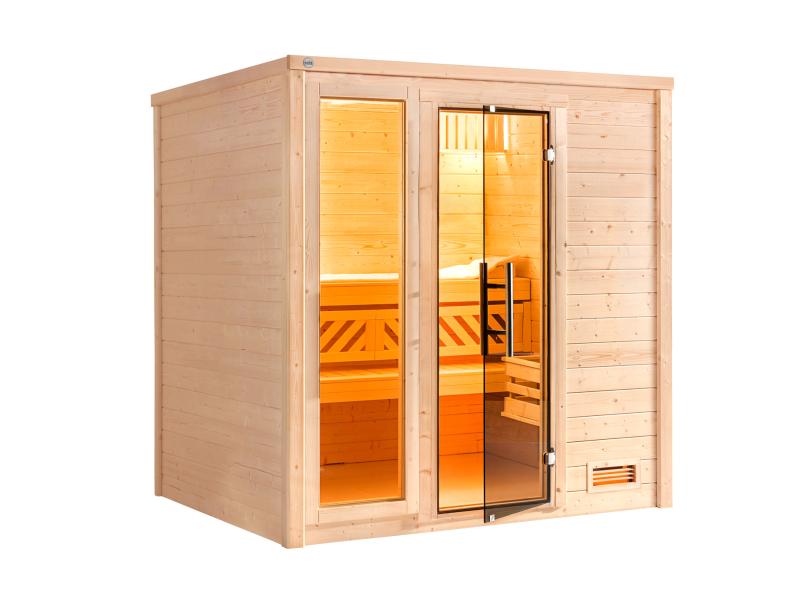 Weka Sauna Bergen Gr. 1,8 GTF, inkl. 5,4 Ofen Kompakt integr. Steuerung, mit Fenster